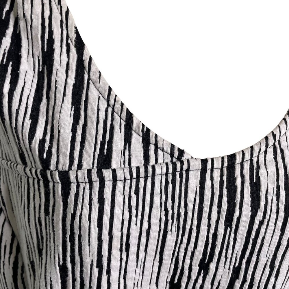 Lane Bryant Womens Black White Striped Sleeveless Belted Dress Plus Size 28 u - Picture 6 of 11